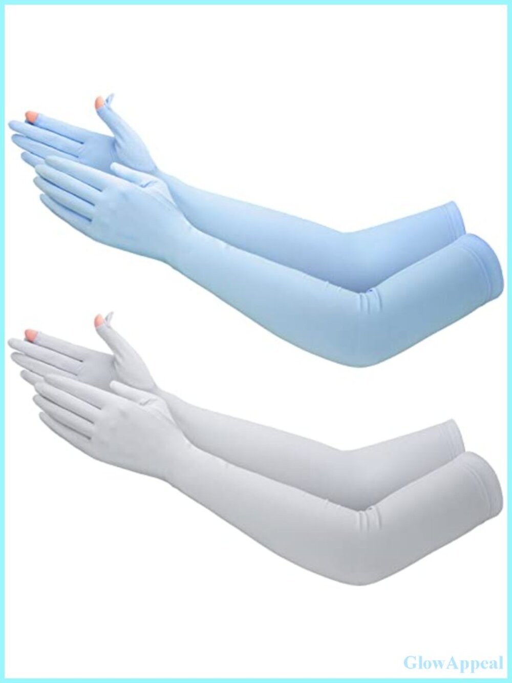 2 Pairs Long Driving Gloves UPF 50+ Sun Protection Womens UV Arm Sleeves